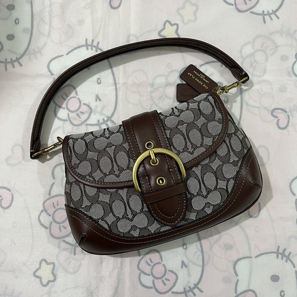 Signature Jacquard Top Handle Shoulder Bag Coach